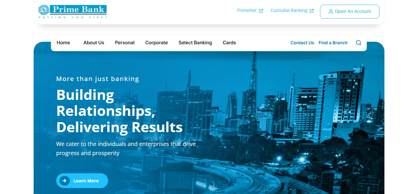 Prime Bank Website